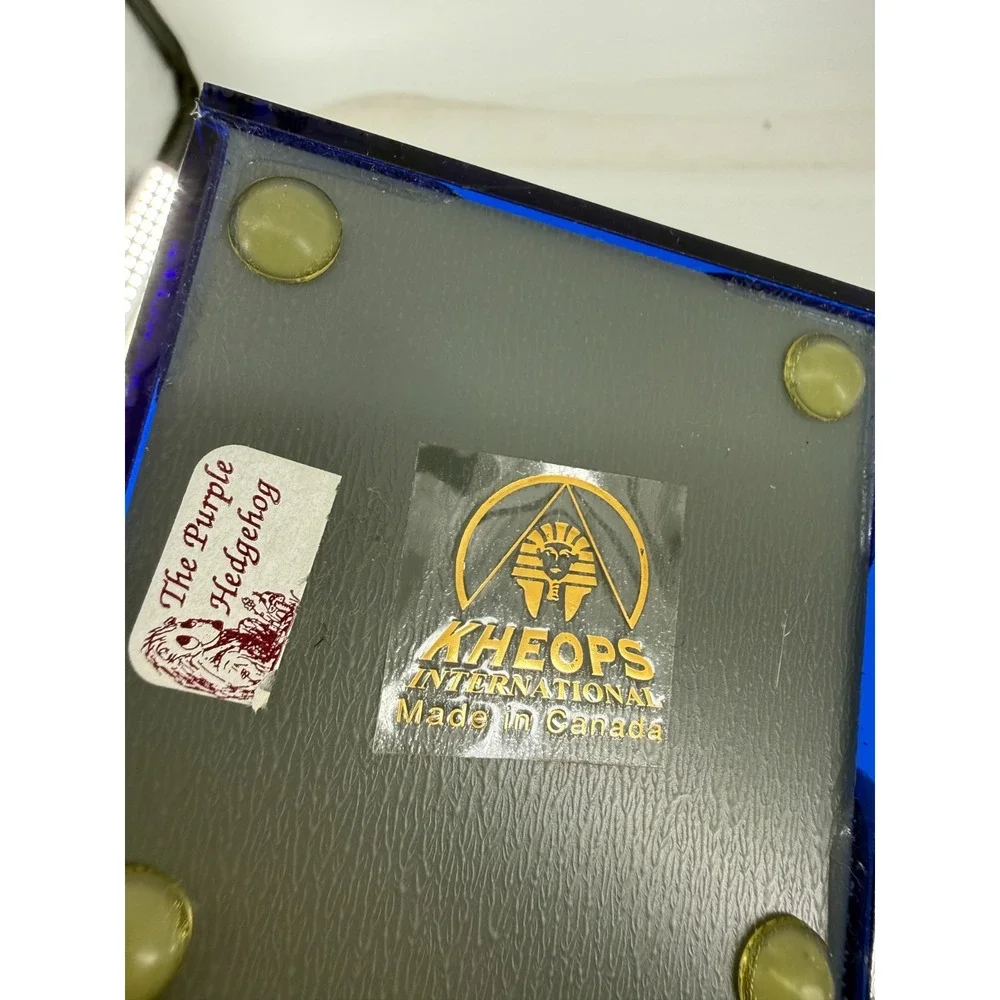 Kheops International Wizard Trinket Box Blue Glass Pewter Fantasy Keepsake Box